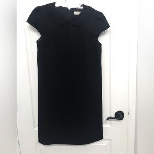 Loft black collar detailed black sheath dress